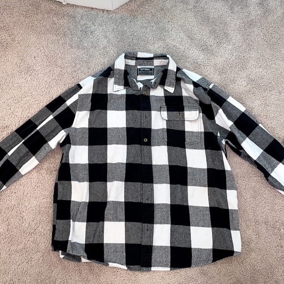 Mens Black & White flannel - Picture 1 of 1